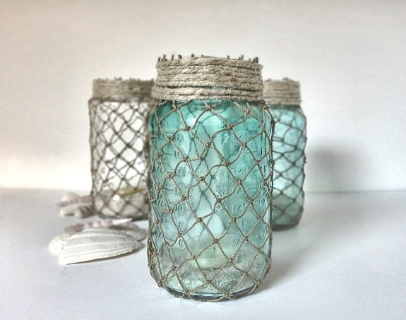 coastal inspired mason jars