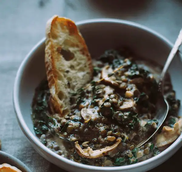 French lentils and kale