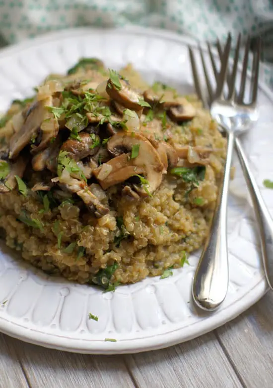vegan Quinoa Mushroom Risotto
