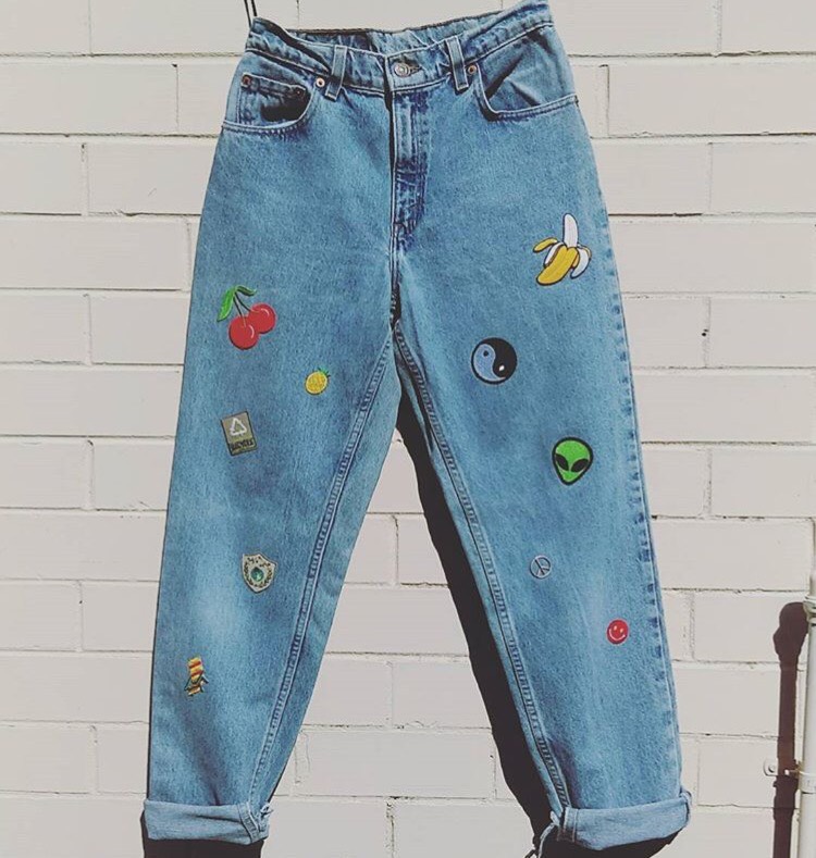 cute jeans with patches