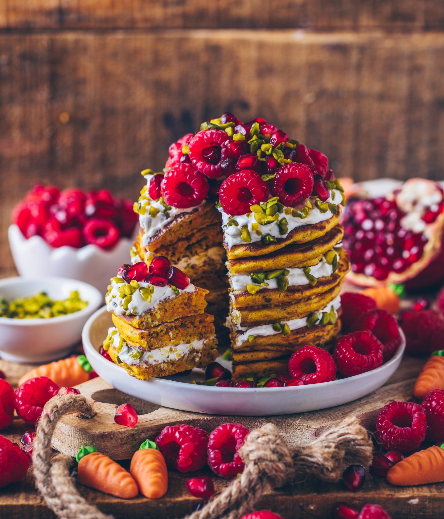 Carrot Cake Pancakes with Coconut Cream