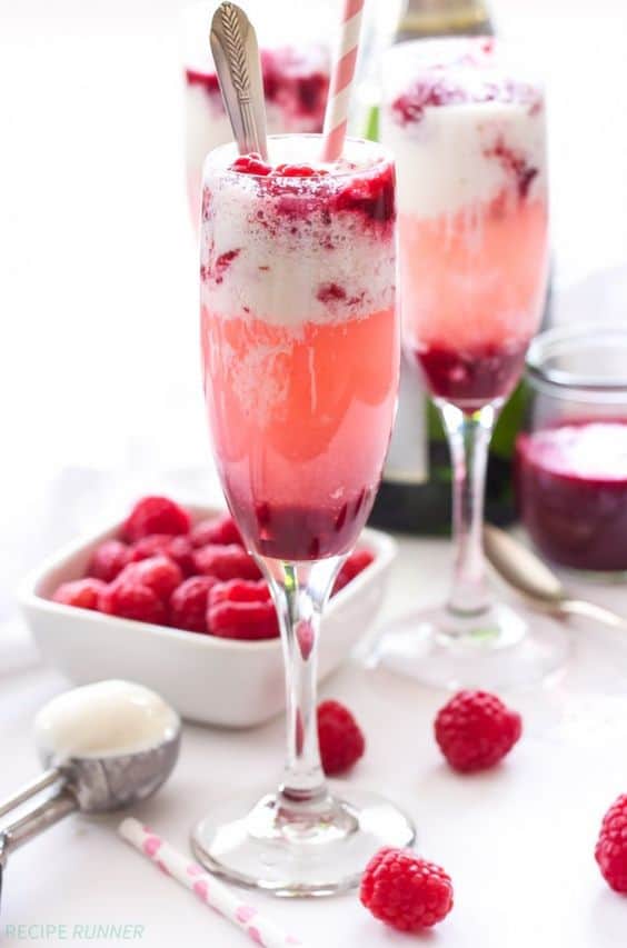 Vegan Raspberry Champagne Floats