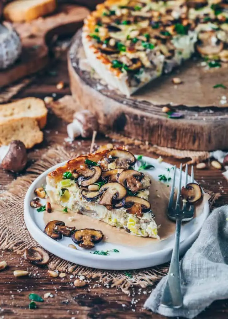 vegan mushroom quiche