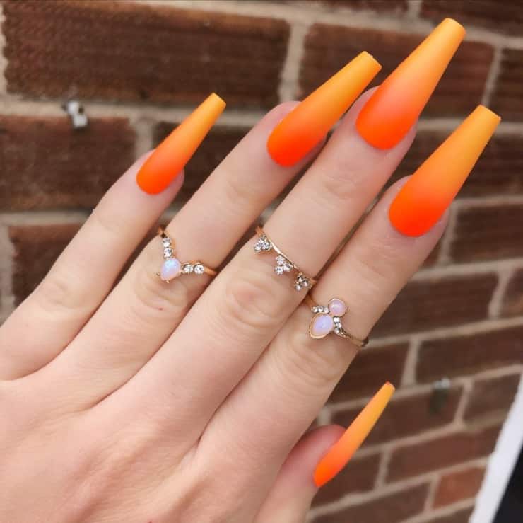 sunset orange nails