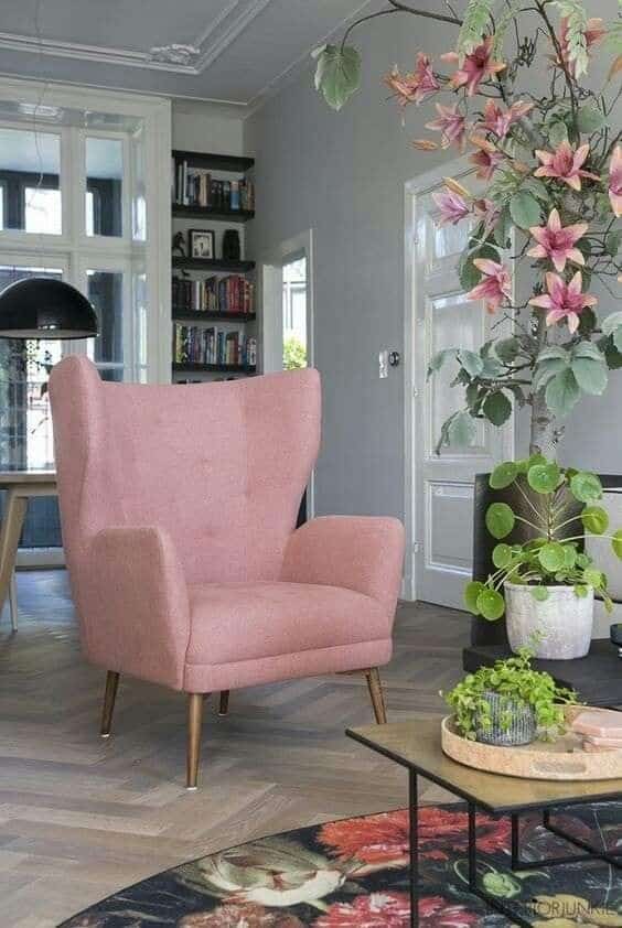 pink arm chair