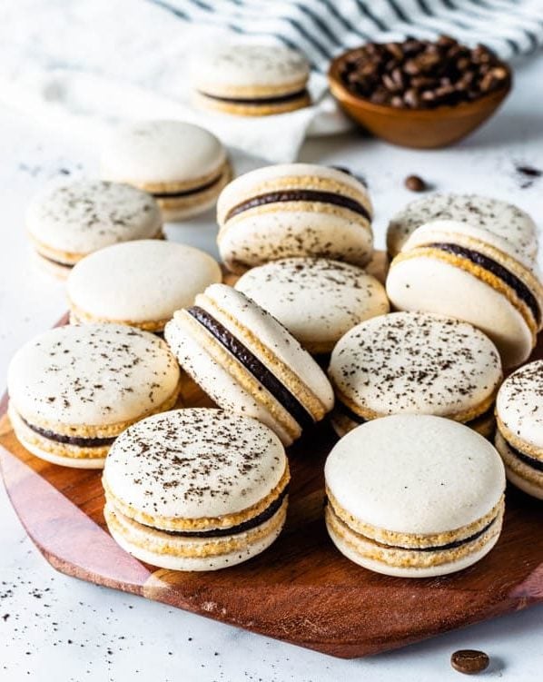 vegan coffee macarons