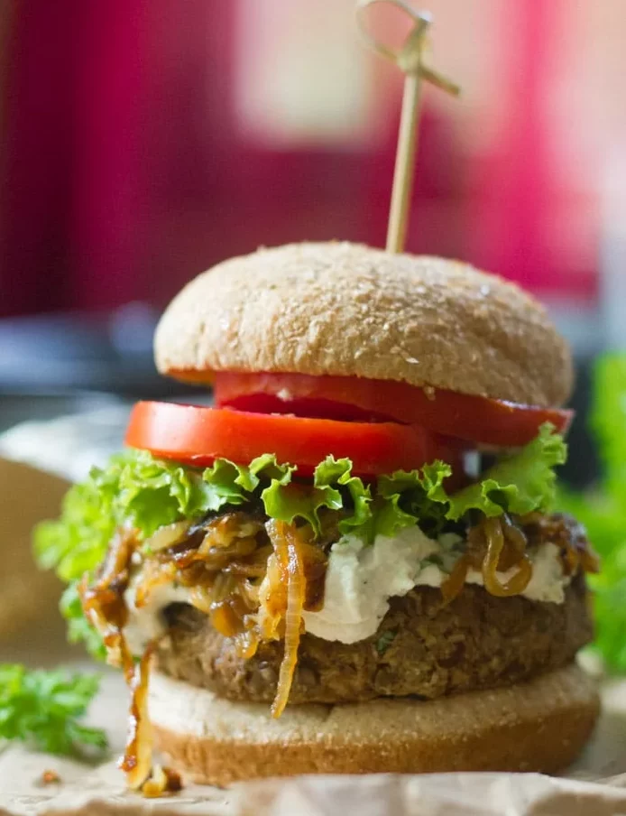 vegan french onion burger