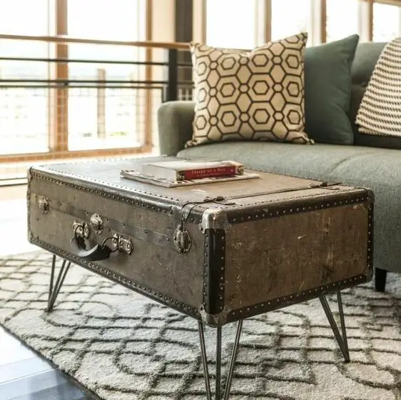 upcycled trunk table