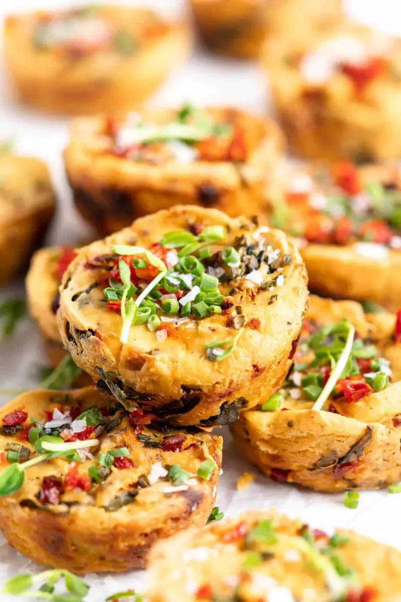 Vegan Quiche Muffins with Sun-Dried Tomatoes
