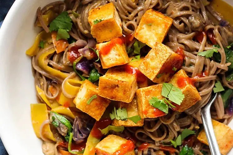 Vegan Curry Soba Noodles With Tofu