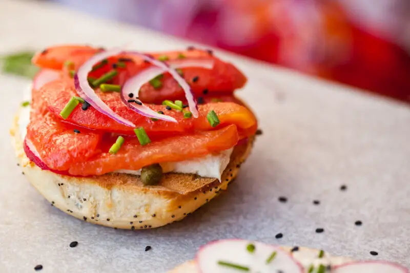 NY Style Bagels with Tomato Lox