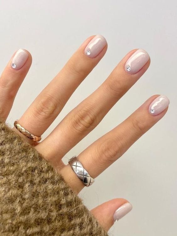 milky white nails