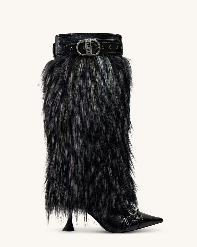 faux fur vegan boots