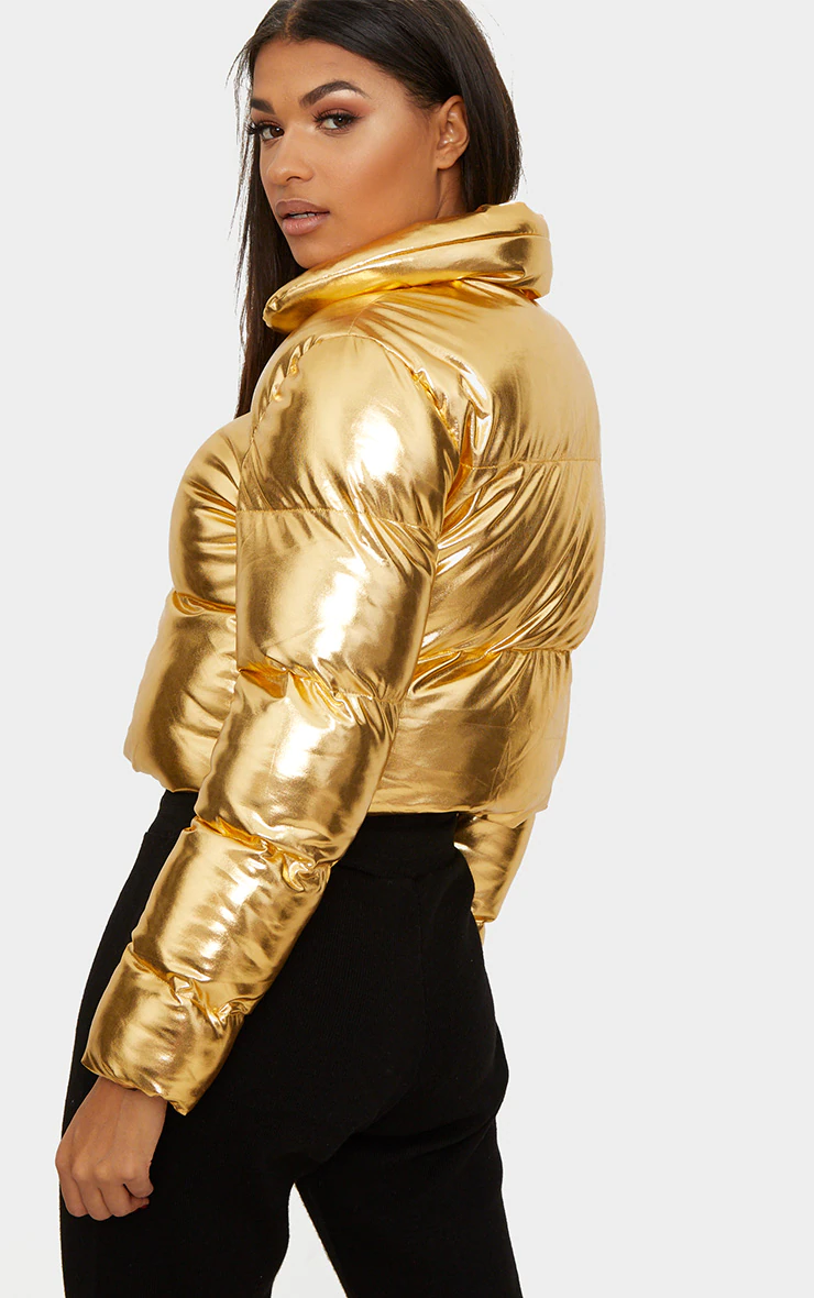 gold puffa jacket