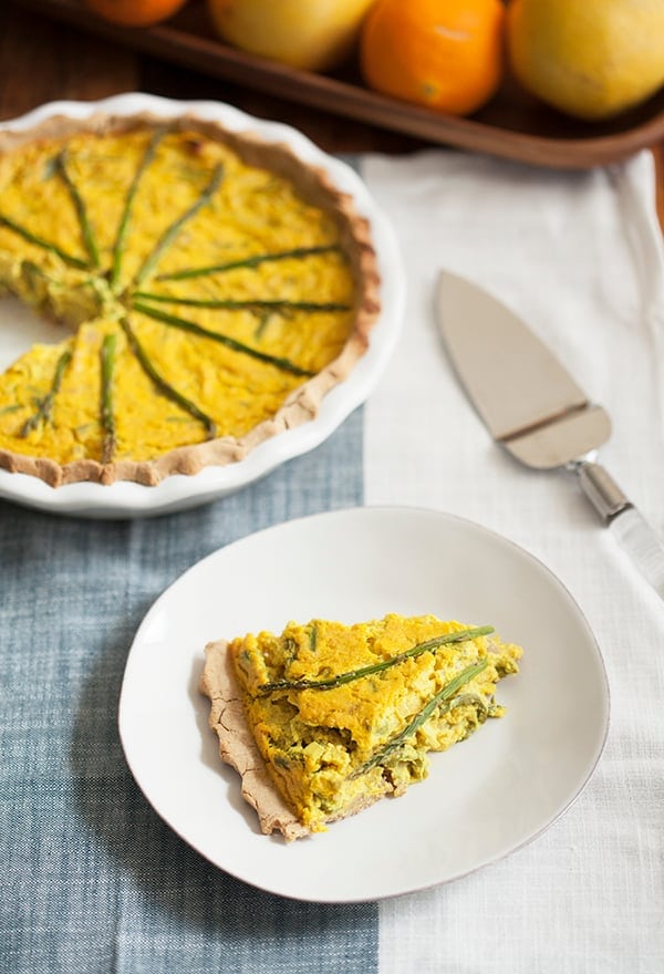 vegan Leek & Asparagus Quiche