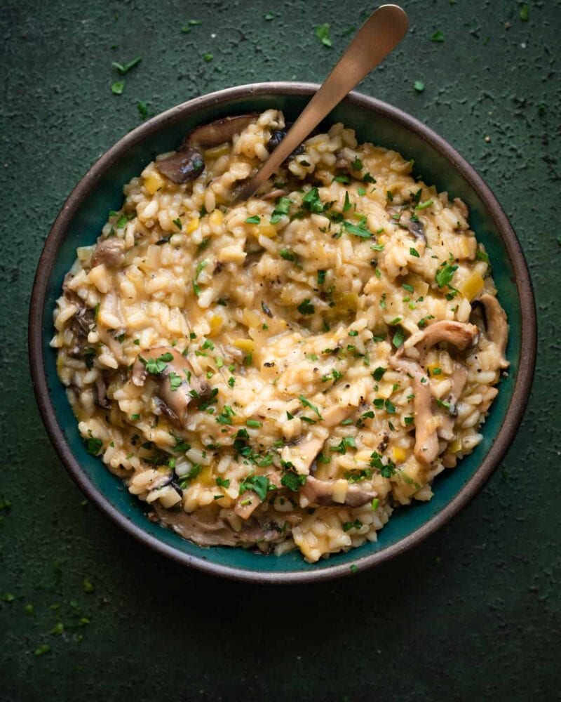 winter mushroom risotto