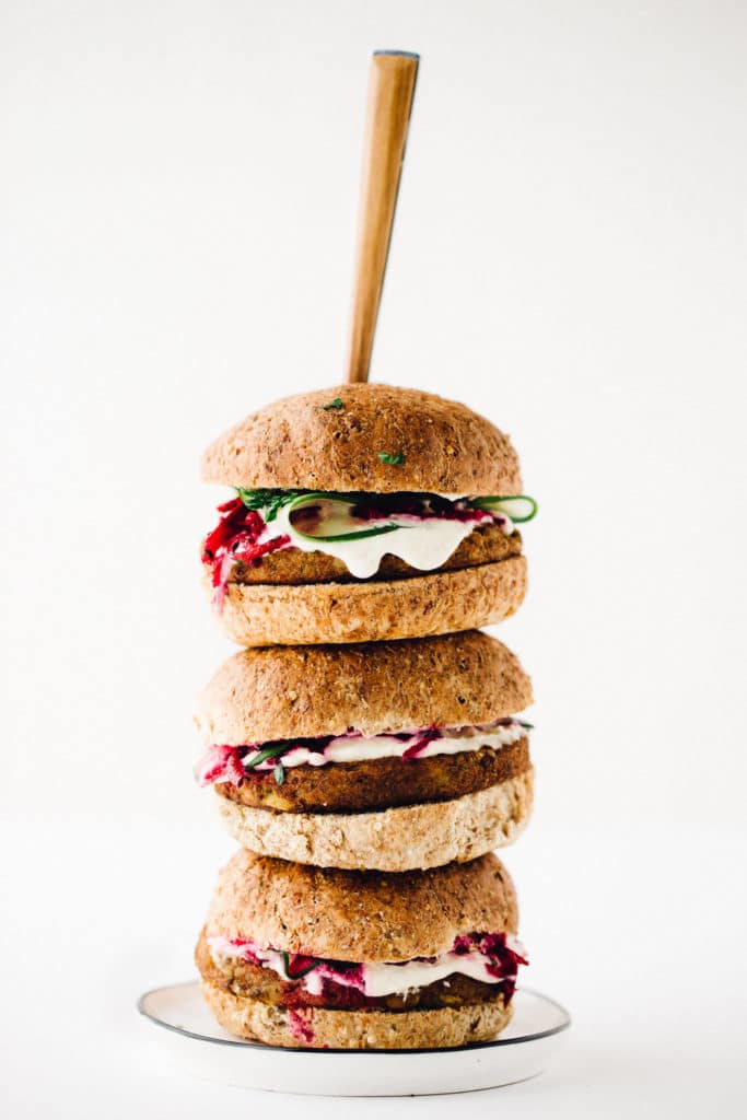 GF Vegan Power Burger with Beet Slaw 