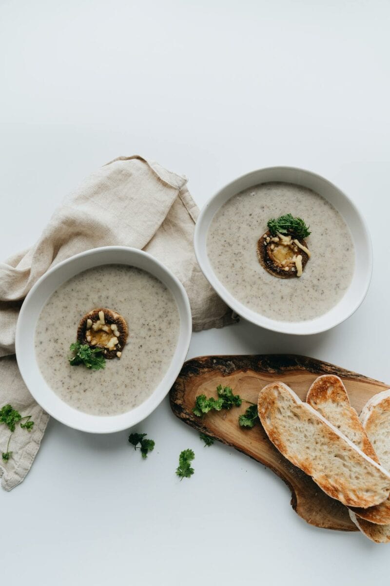 mushroom soup and toast
