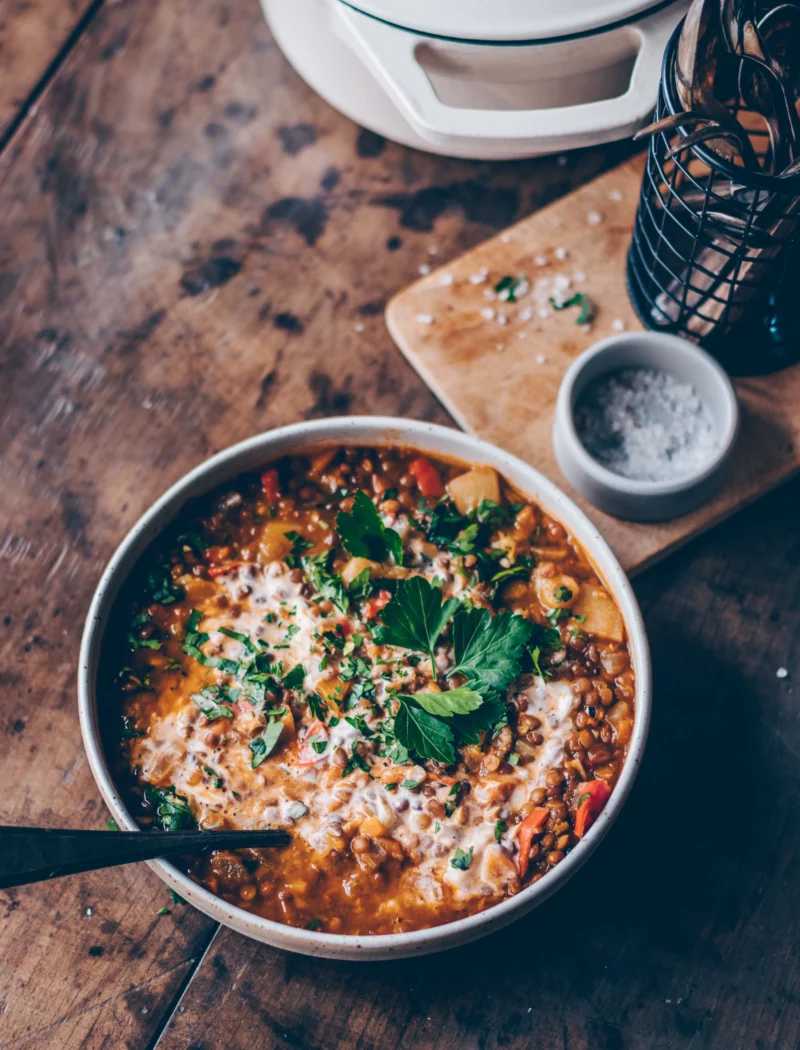 sprouted lentil stew