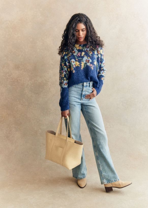 floral patterned sweater